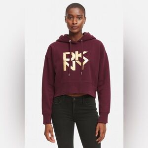DKNY Women's Hoodie in Purple and Gold